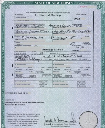 Buy Marriage Certificate Online