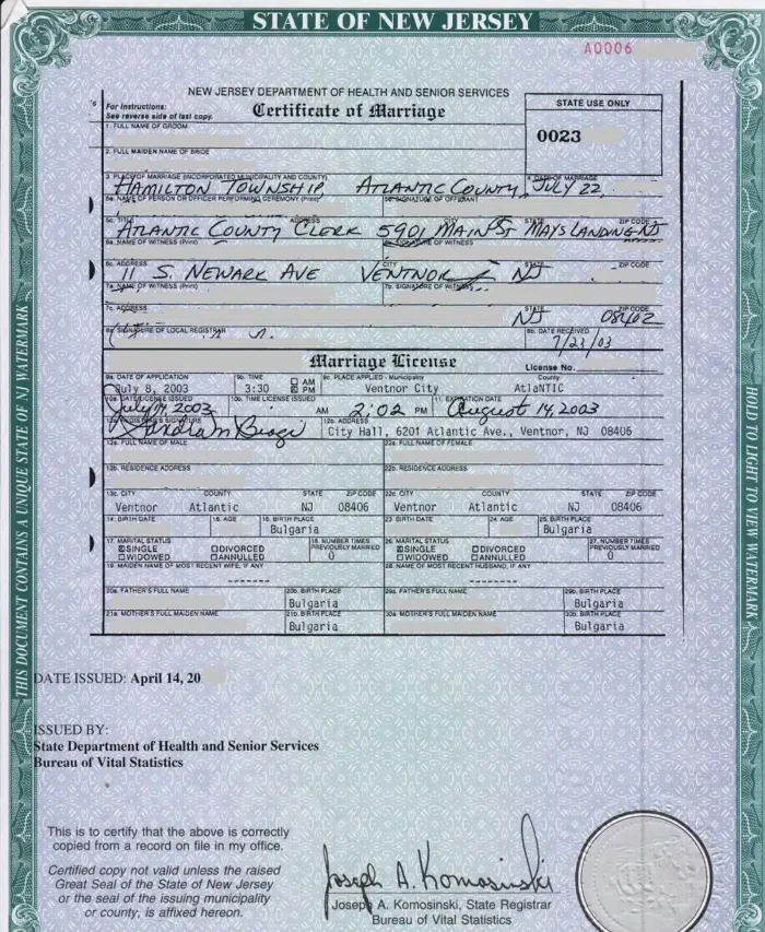 Buy Marriage Certificate Online